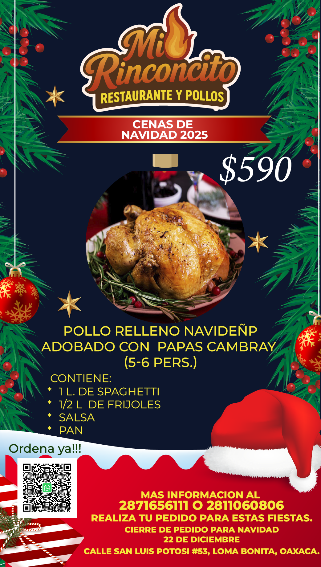 Pollo relleno Navideño